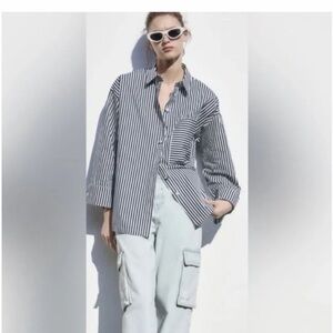 ZARA Striped Button-Up Shirt